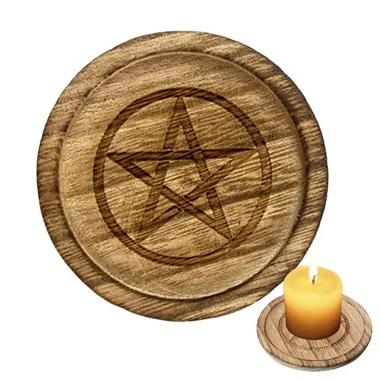 Witch Altar Tray Pentacle Candle Holder